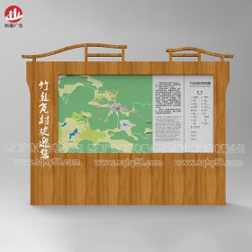 仿古村牌木紋導(dǎo)視牌044